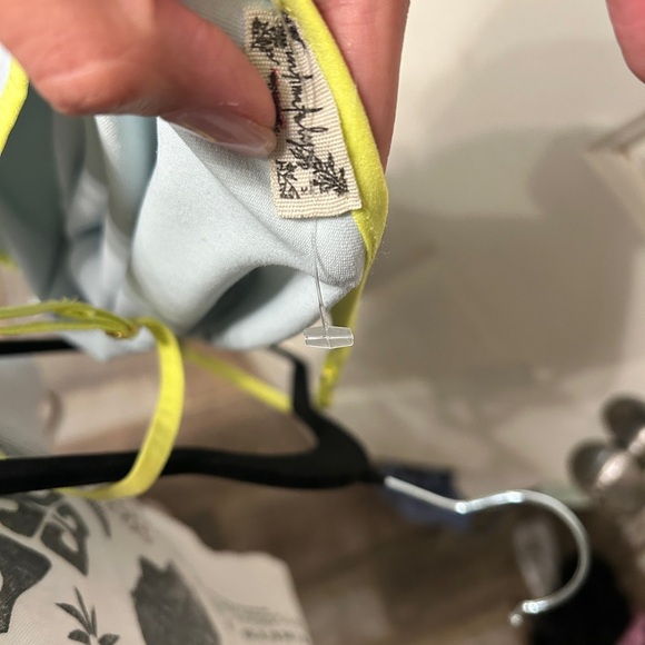 NWOT 🆕 Free People Light Blue Bodysuit with Yellow Trim - Picture 3 of 6